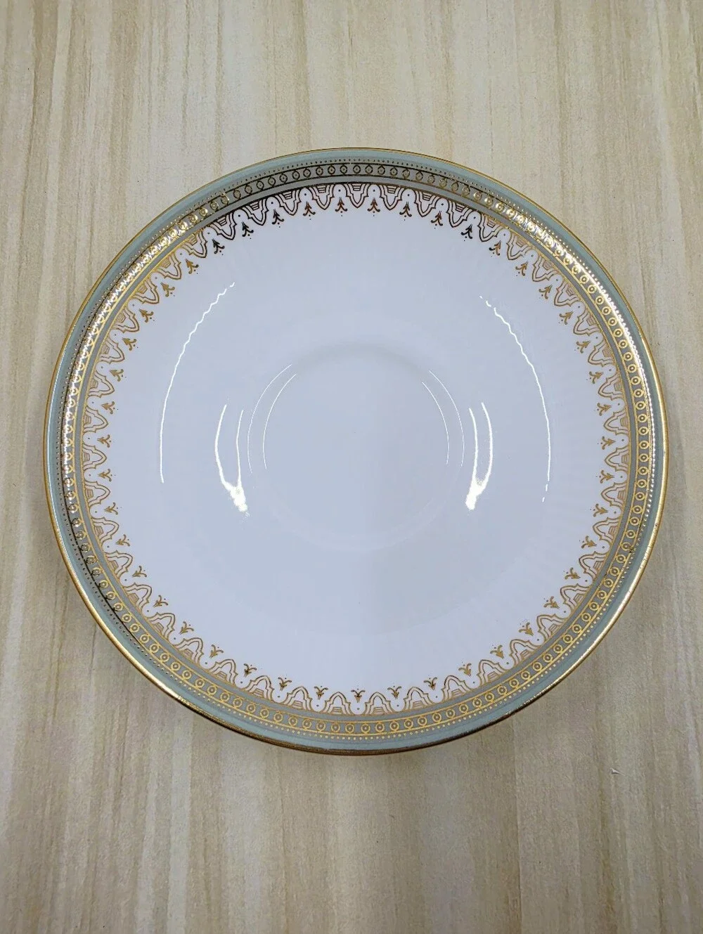 Paragon Kensington Pattern Individual Saucer Green Border Made In England